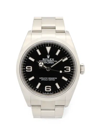 Pre-owned Rolex 2010s Explorer 1 36mm Watch In Black