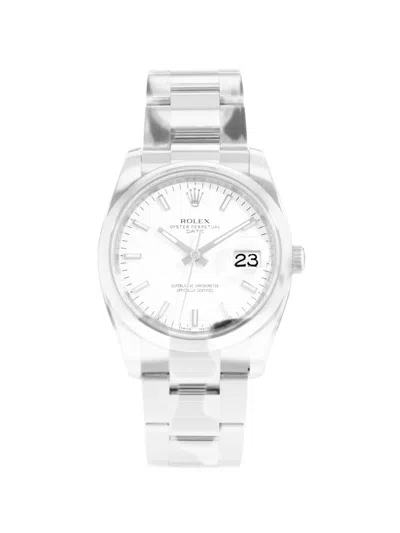 Pre-owned Rolex 2011 Oyster Perpetual Date 34mm Watch In White