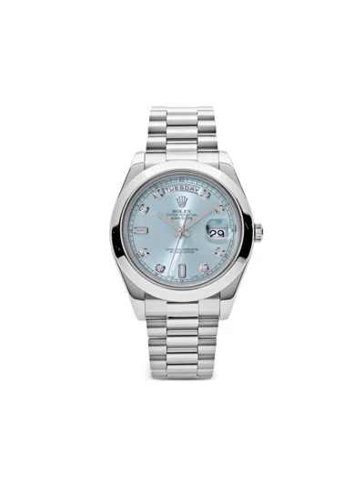Pre-owned Rolex 2011  Day-date Ii 41mm In Blue