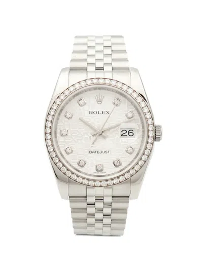 Pre-owned Rolex 2014 Datejust 36mm Watch In Silver