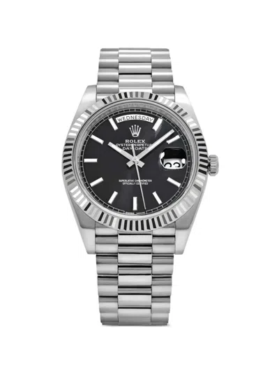 Pre-owned Rolex 2016 Day-date 40mm Watch In Black