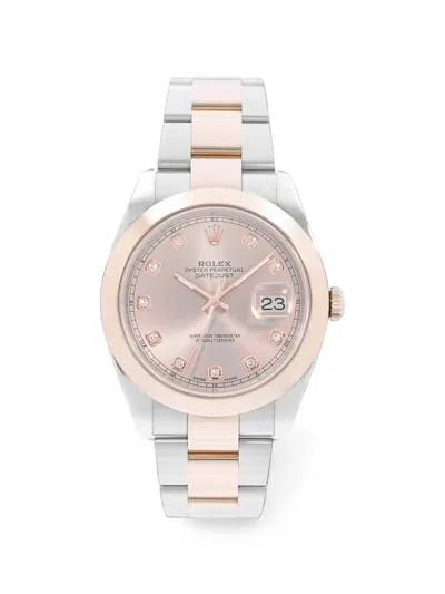 Pre-owned Rolex 2017 Datejust 41mm Watch In Pink