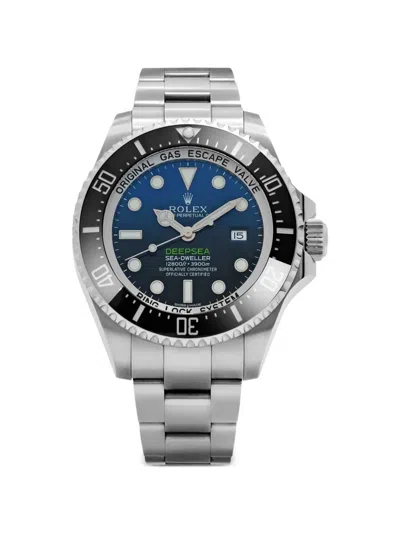 Pre-owned Rolex 2017 Deepsea Rotating Bezel 44mm Watch In Silver