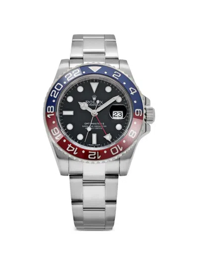 Pre-owned Rolex 2017 Gmt-master Ii Date Window 40mm Watch In Black