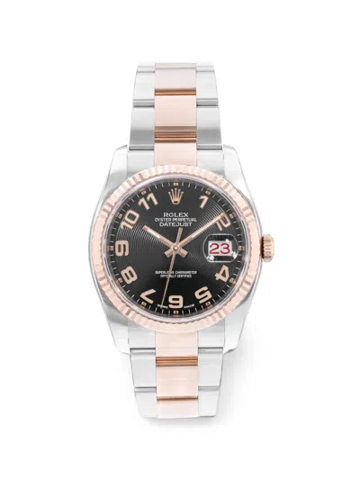 Pre-owned Rolex 2018 Datejust 36mm Watch In Black