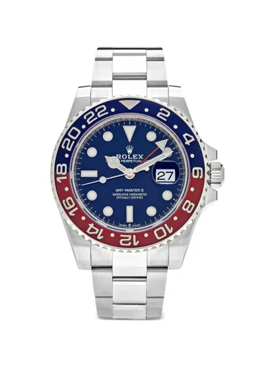 Pre-owned Rolex 2020 Gmt-master Ii Round Case 40mm Watch In Blue