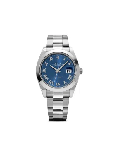 Pre-owned Rolex 2021 Datejust 41mm In Blue