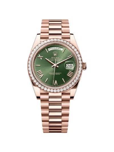 Pre-owned Rolex 2021 Day-date 40mm Watch In Green