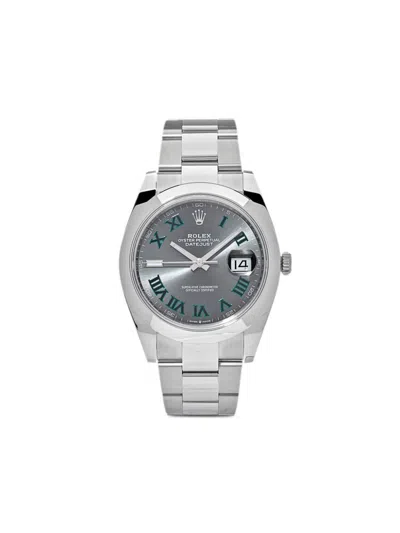 Pre-owned Rolex 2021  Datejust 41mm In Green