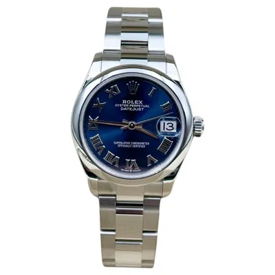 Pre-owned Rolex 2021  Midsize 31mm Steel Datejust 278240 Blue Roman Dial Box Papers