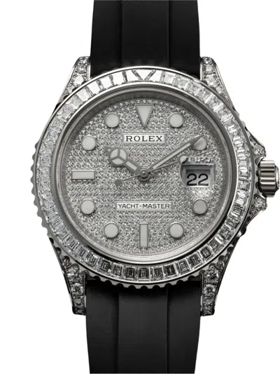 Pre-owned Rolex 2021 Yacht-master Diamond 42mm Watch In Silver