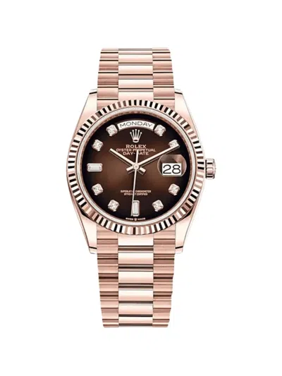 Pre-owned Rolex 2022 Daydate Ombre Dial 36mm Watch In Pink