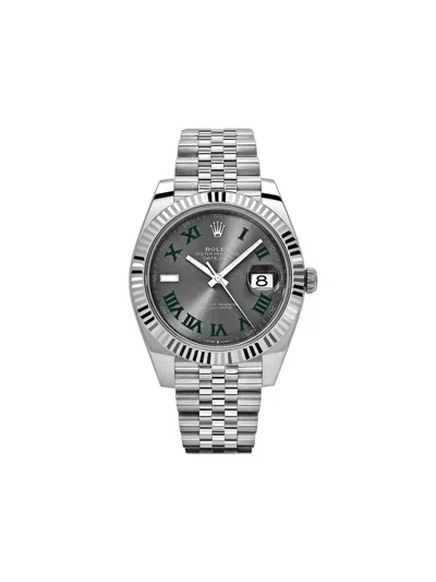 Pre-owned Rolex 2024  Datejust Wimbledon 41mm In Grey