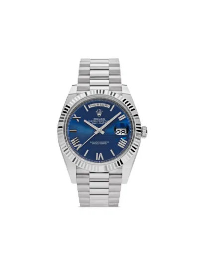 Pre-owned Rolex 2022  Day-date 40mm In Blue