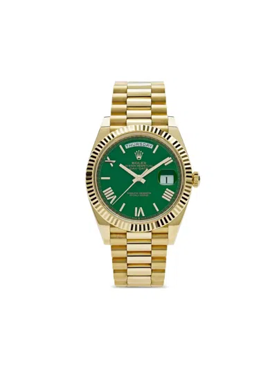 Pre-owned Rolex 2023 Unworn Day-date 40mm In Green