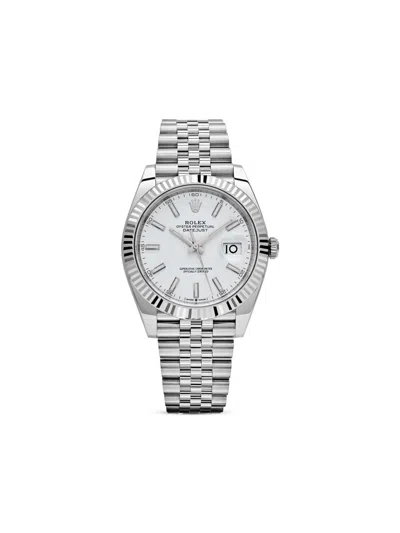 Pre-owned Rolex 2024 Datejust 41mm In Silver