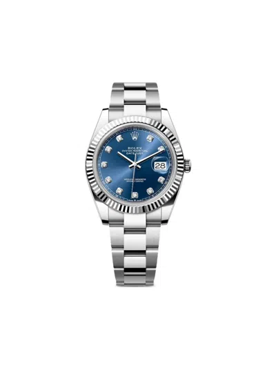 Pre-owned Rolex 2024 Datejust Diamond 41mm In Blue