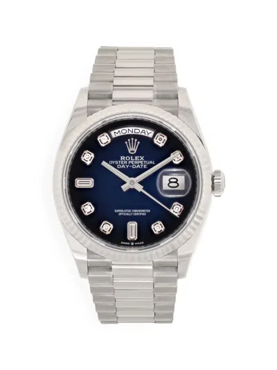 Pre-owned Rolex 2024 Day-date 36mm Watch In Blue