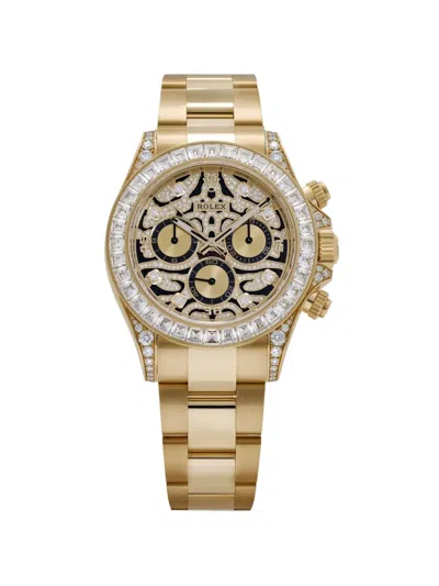 Pre-owned Rolex 2024 Daytona Diamond 40mm Watch In Black