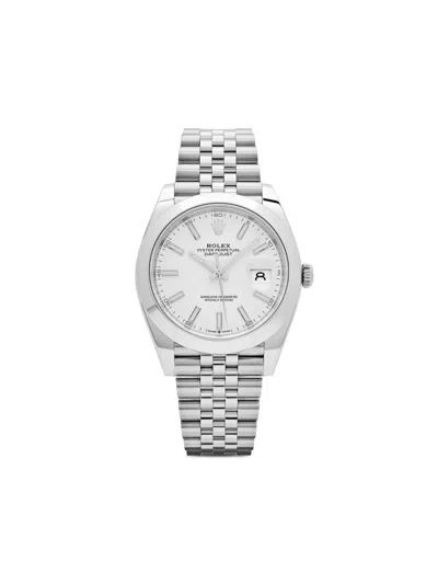 Pre-owned Rolex 2024  Datejust 41mm In White