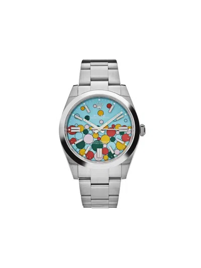 Pre-owned Rolex 2024  Oyster Perpetual Celebration Motif 36mm In Blue