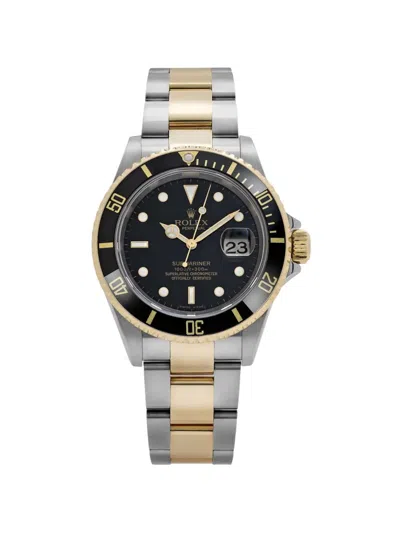 Pre-owned Rolex 2024 Submariner Date Steel Yellow Gold 41mm Watch In Black