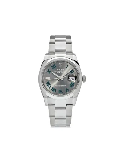 Pre-owned Rolex  Datejust 36mm In Silver