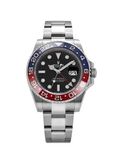 Pre-owned Rolex 2025 Gmt Master Ii Steel 40mm Watch In Black
