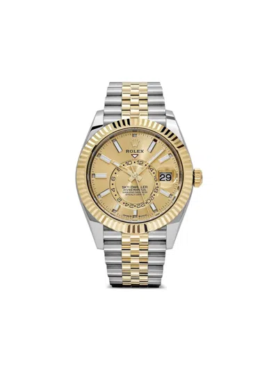 Pre-owned Rolex 2025 Unworn Sky-dweller 42mm In Gold