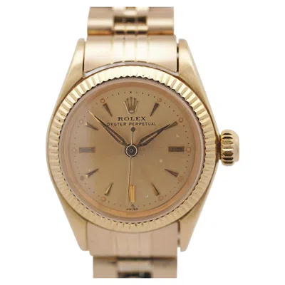 Pre-owned Rolex 24mm Oyster Perpetual 6619 18k Gold Vintage 1978 Wristwatch In Multiple