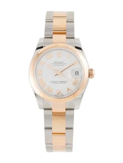 Pre-owned Rolex 31mm Oyster Steel And Everose Datejust, 31mm In Multi