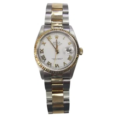 Pre-owned Rolex 34mm 18k Yellow Gold And Stainless Steel Oyster Perpetual Datejust