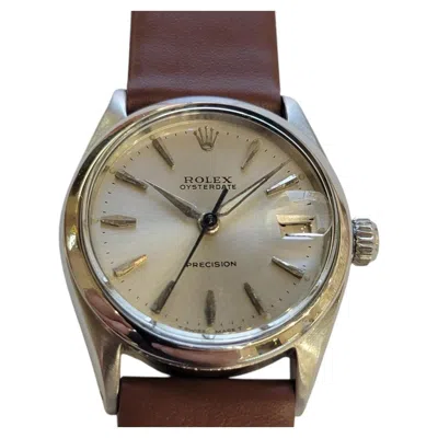 Pre-owned Rolex 6466 Oysterdate Precision 30mm 1960s Midsize Vintage Manual Wind Ra782b In Multi
