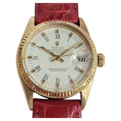 Pre-owned Rolex 6827 Oyster Datejust 18k Solid Gold 30mm 1980s Midsize Automatic Ra732b In Multi