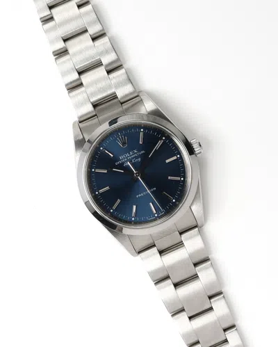 Rolex Air-king 34mm 1999 Full Set Watch In Blue
