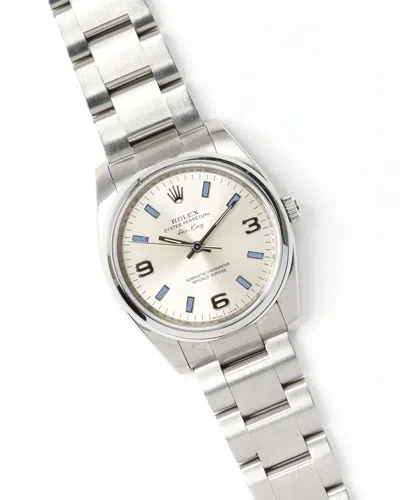 Rolex Air-king 34mm Full Set 2008 Watch In Metallic