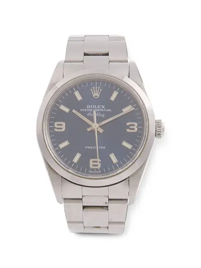 Pre-owned Rolex Air King 34mm Watch In Blue
