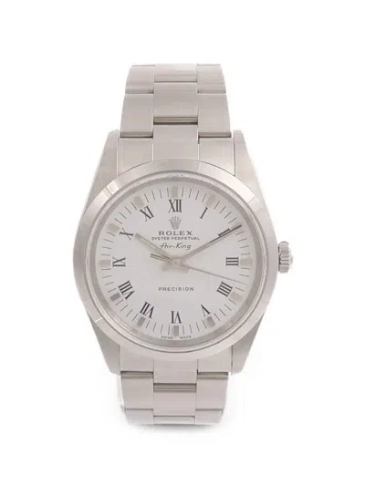 Pre-owned Rolex Air King 34mm Watch In White
