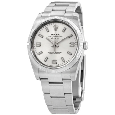 Rolex Air King Silver Dial Stainless Steel Oyster Bracelet Automatic Men's Watch 114210saso In Metallic