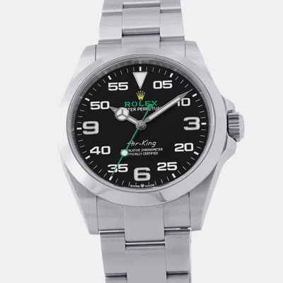 Pre-owned Rolex Air-king 126900 Black Stainless Steel Automatic Men's Watches 40mm