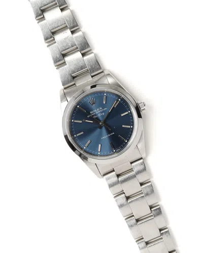 Rolex Air-king 34mm 1996 Watch In Blue