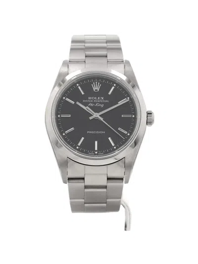 Pre-owned Rolex Air-king 34mm Watch In Black