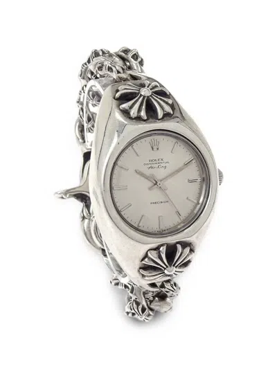 Pre-owned Rolex Air-king 34mm Watch In Silver