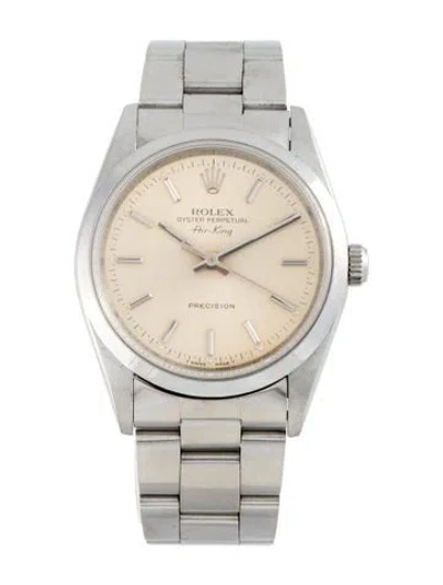 Pre-owned Rolex Air-king Watch, 34mm In Multi