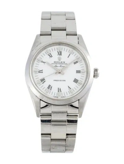 Pre-owned Rolex Air-king Watch, 34mm In Multicolor
