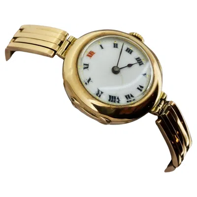 Pre-owned Rolex Antique C1913  W&d 9k 375 Rose Gold Case & 9k Gold Bracelet Ladies' Watch In Red