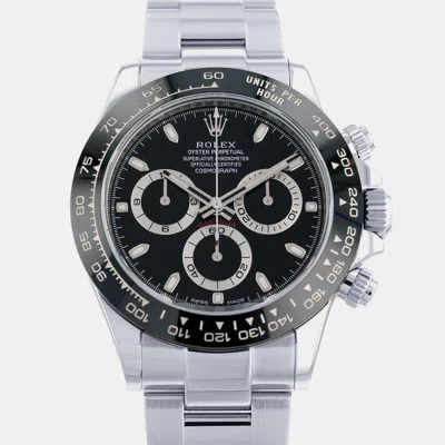 Pre-owned Rolex Black Stainless Steel Cosmograph Daytona 116500ln Automatic Men's Wristwatch 40 Mm