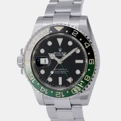 Pre-owned Rolex Black Stainless Steel Gmt-master Ii 126720vtnr Automatic Men's Wristwatch 40 Mm