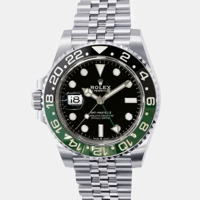 Pre-owned Rolex Black Stainless Steel Gmt-master Ii 126720vtnr Automatic Men's Wristwatch 40 Mm
