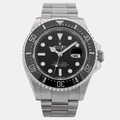 Pre-owned Rolex Black Stainless Steel Sea Dweller Automatic Men's Wristwatch 43 Mm